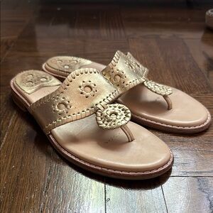 Jack Rogers Gold Sandals with Metallic Accents